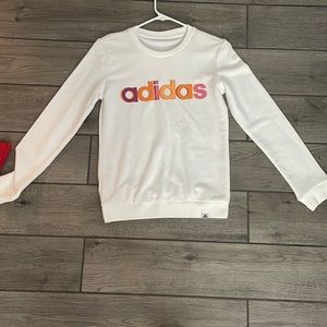 Adidas orange and pink crew neck